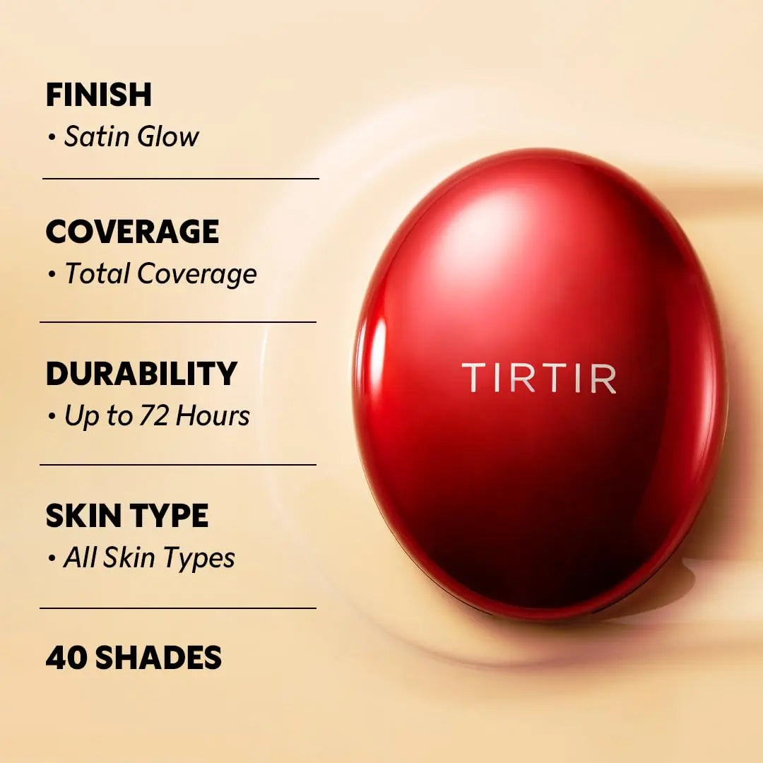 [*Mini Size*] TIRTIR Mask Fit Red Cushion Foundation | Full coverage, Weightless, Skin fit, Satin Glow Finish, Korean Makeup BB Foundation, beauty, Tattoo cover up, Buildable (#23N Sand / 0.15 Fl Oz) TIRTIR uk supplements