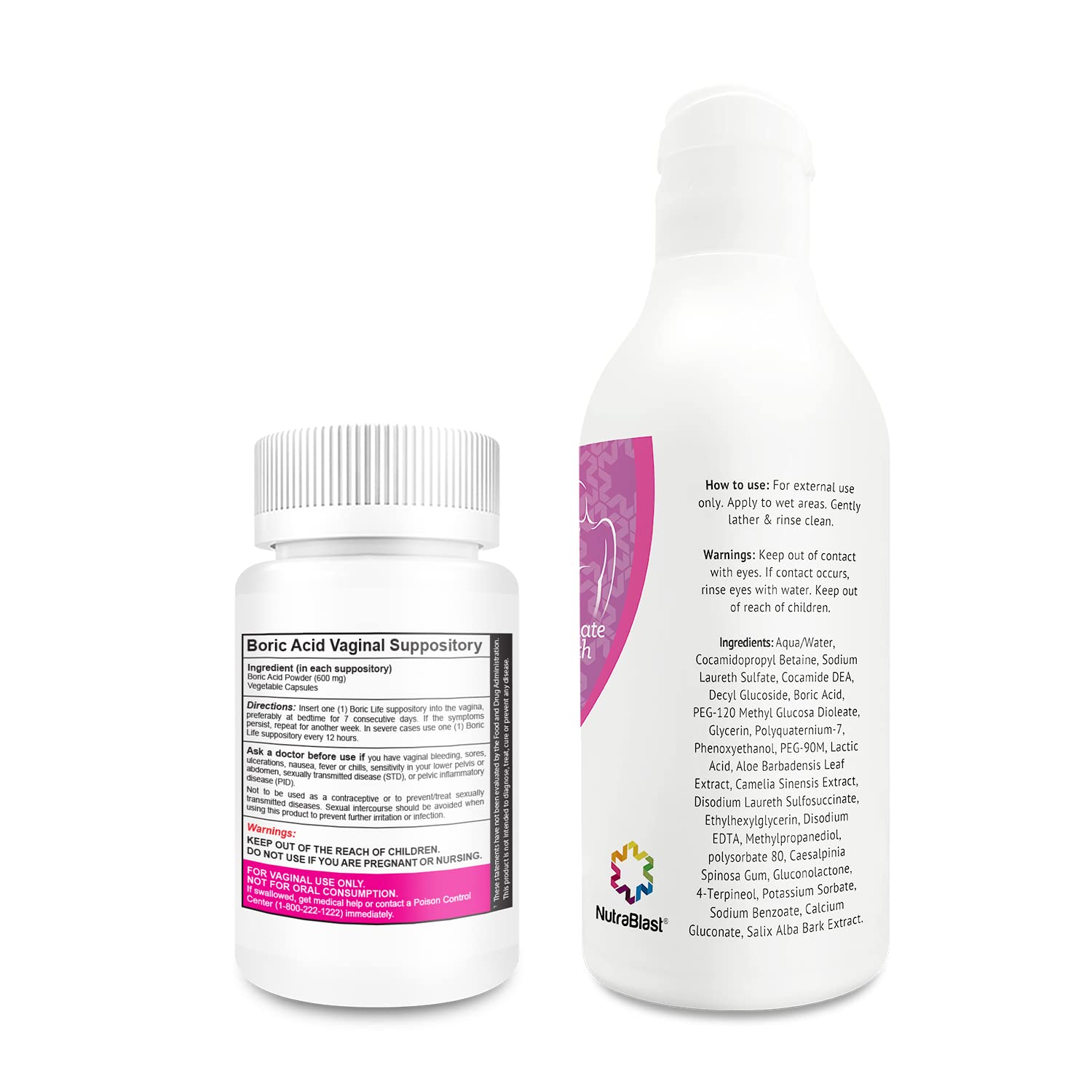 NutraBlast Boric Acid Vaginal Suppositories and So Fresh & Clean | Supports Odor Control NutraBlast uk supplements