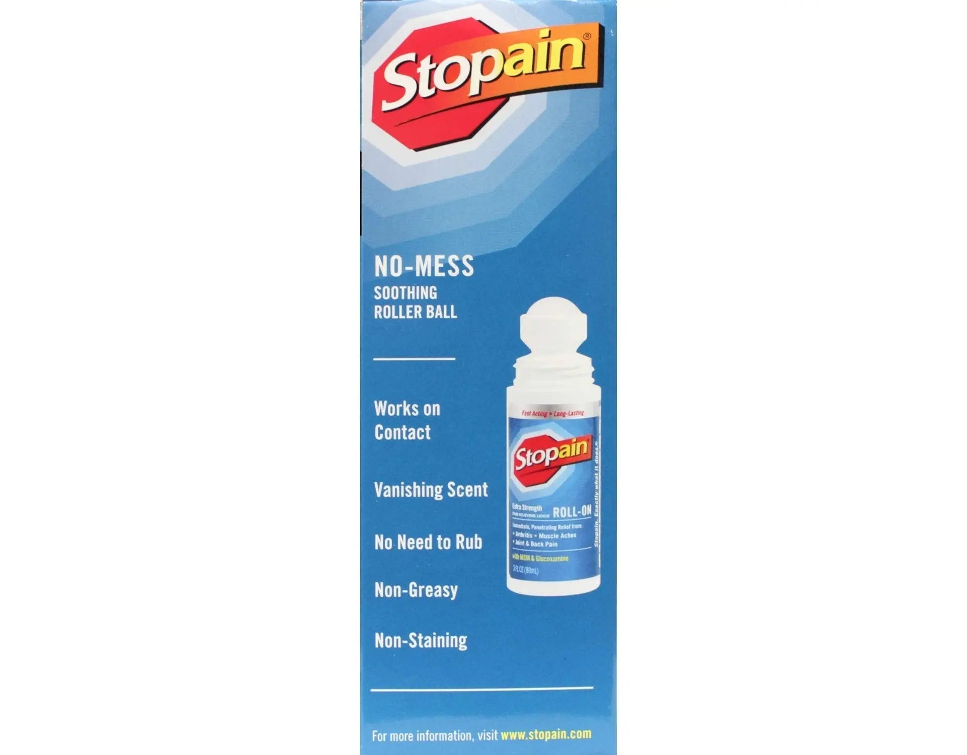 Stopain Pain Relief Roll On Gel 3oz (4 Pack) USA Made, Max Strength Fast Acting with MSM, Glucosamine, Menthol for Lower Back, Knee, Neck, HSA FSA Approved Topical Analgesic Products Stopain uk supplements