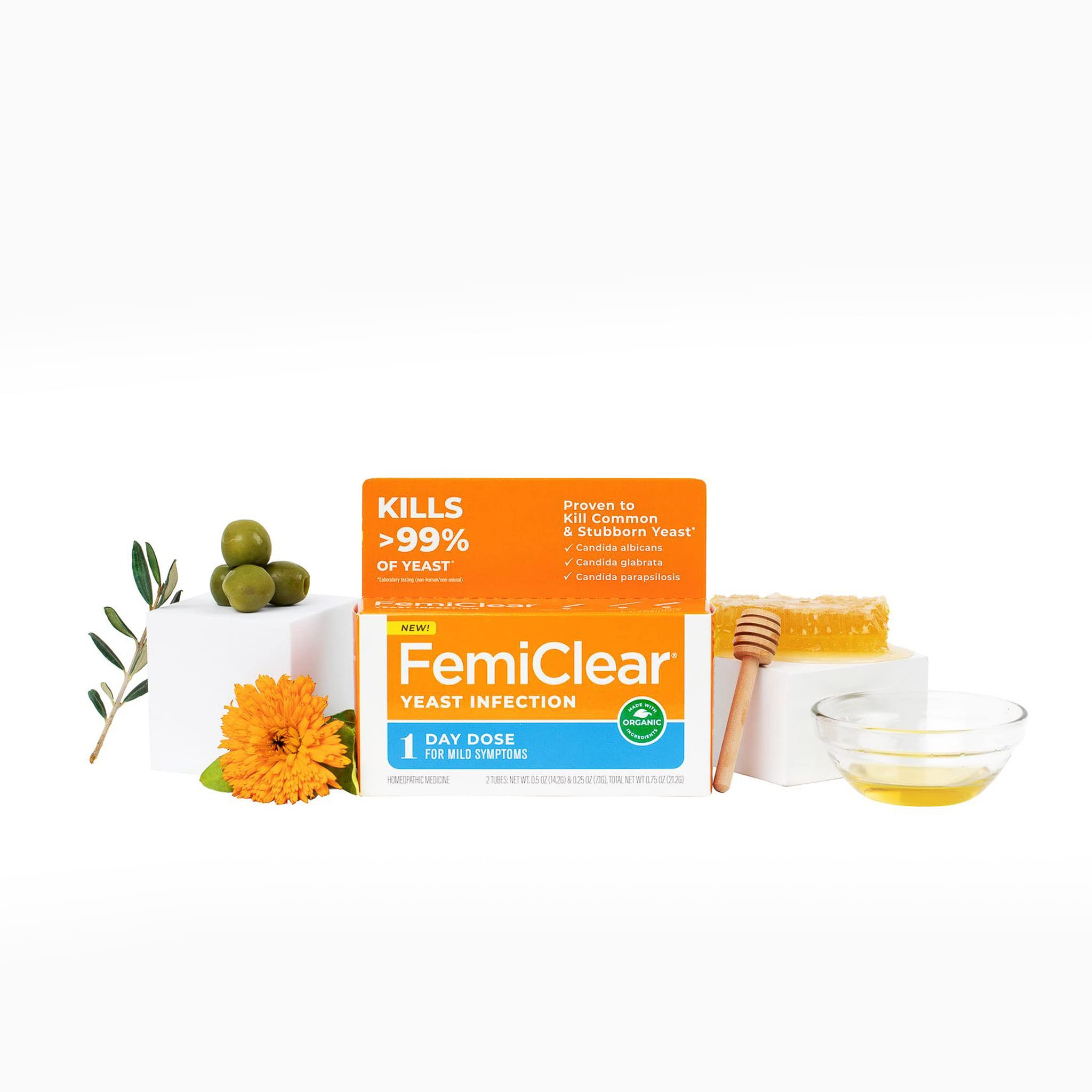 FemiClear 1-Day Dose Yeast Infection | Yeast Infection Relief | Homeopathic Solution FemiClear uk supplements