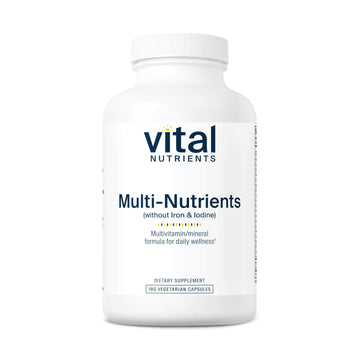 Vital Nutrients Multi-Nutrients (No Iron or Iodine) - Comprehensive Vegetarian Daily Multivitamin and Mineral Formula with Potent Antioxidants* - Gluten, Dairy, Soy Free - Non-GMO - 180 Capsules Vital Nutrients uk supplements
