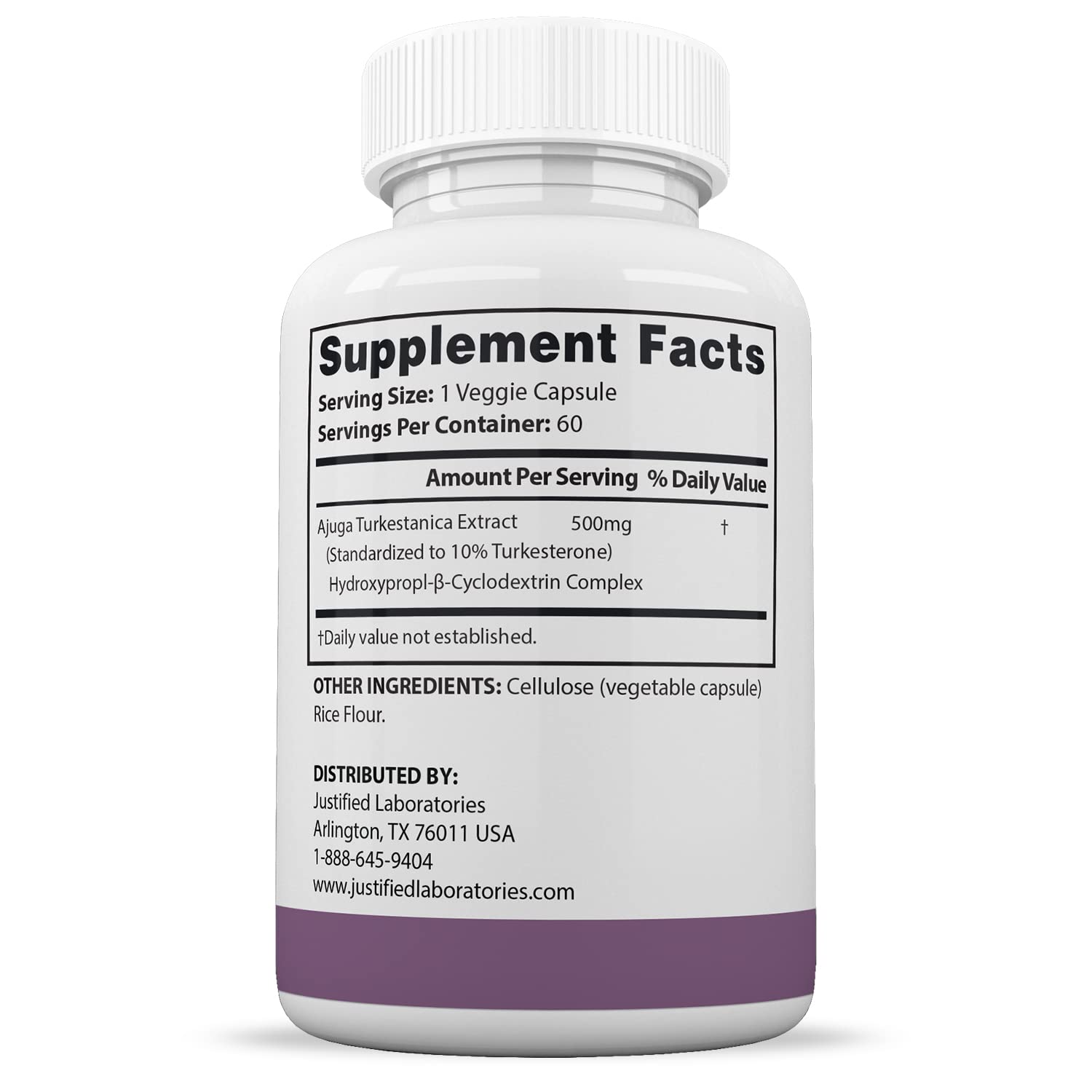 Justified Laboratories (5 Pack Turkesterone 500mg 10% Standardized Naturally Increase Justified Laboratories uk supplements