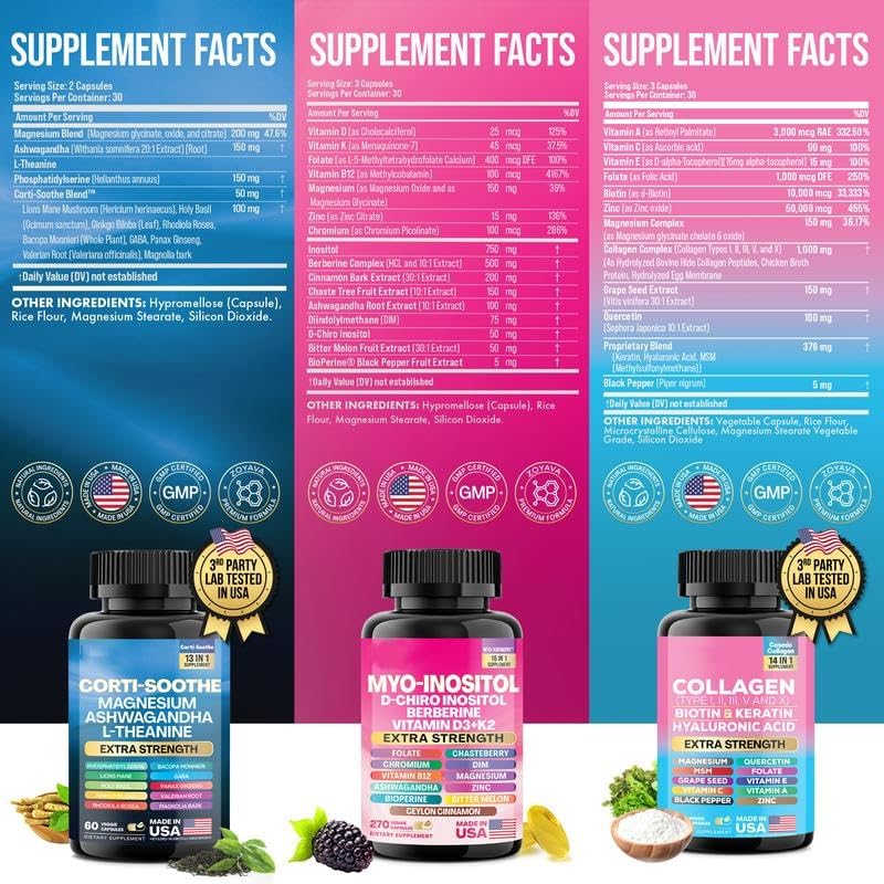 ALongDeng She Shines Set - Ultimate Women's All-in-One Supplement with Corti-Soothe, Myo-Inositol, Collagen & Extra Strength Ingredients ALongDeng uk supplements