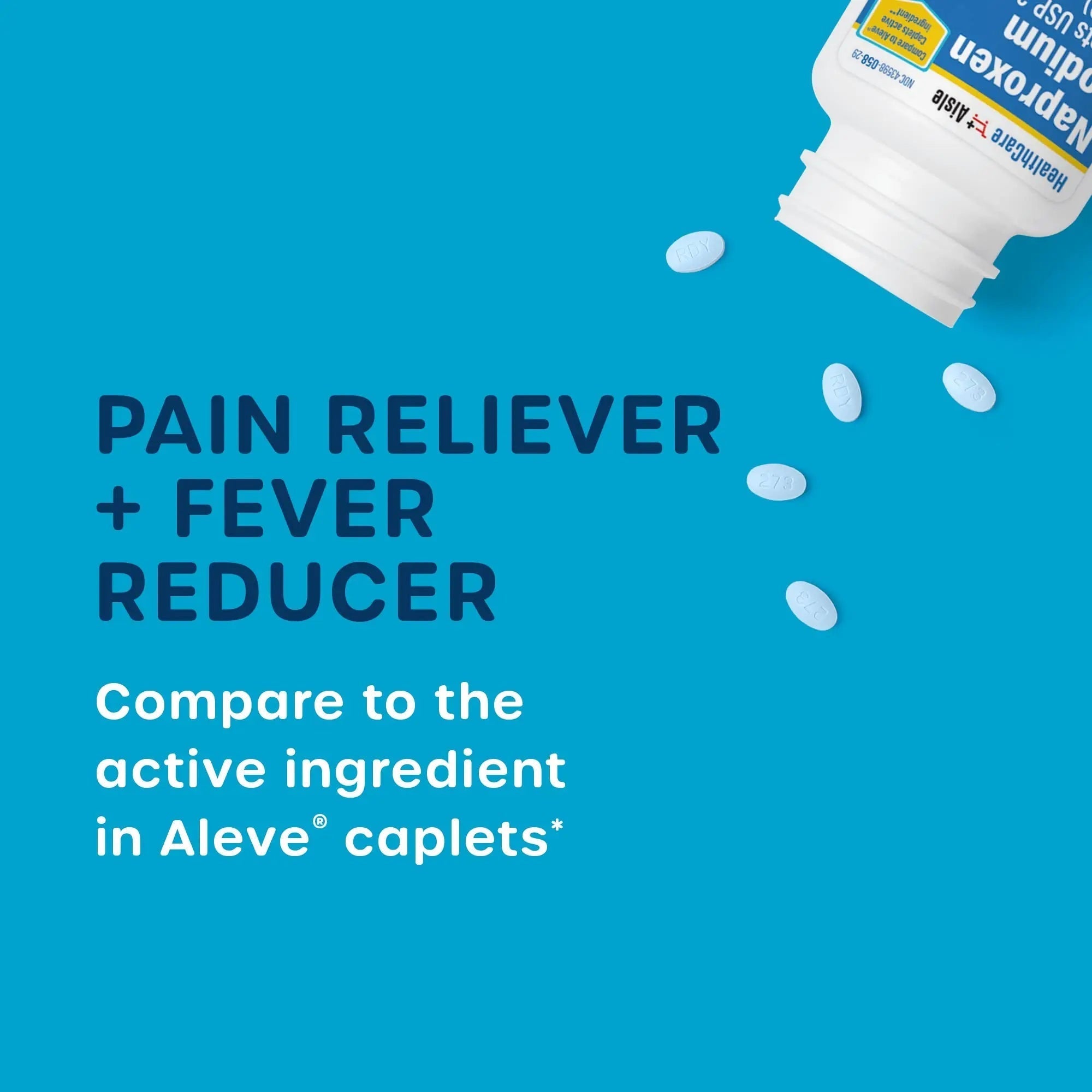 HealthCareAisle Naproxen Sodium, 220 mg - 200 caplets - Pain Reliever and Fever Reducer, Up to 12 Hours of Relief HealthCareAisle uk supplements