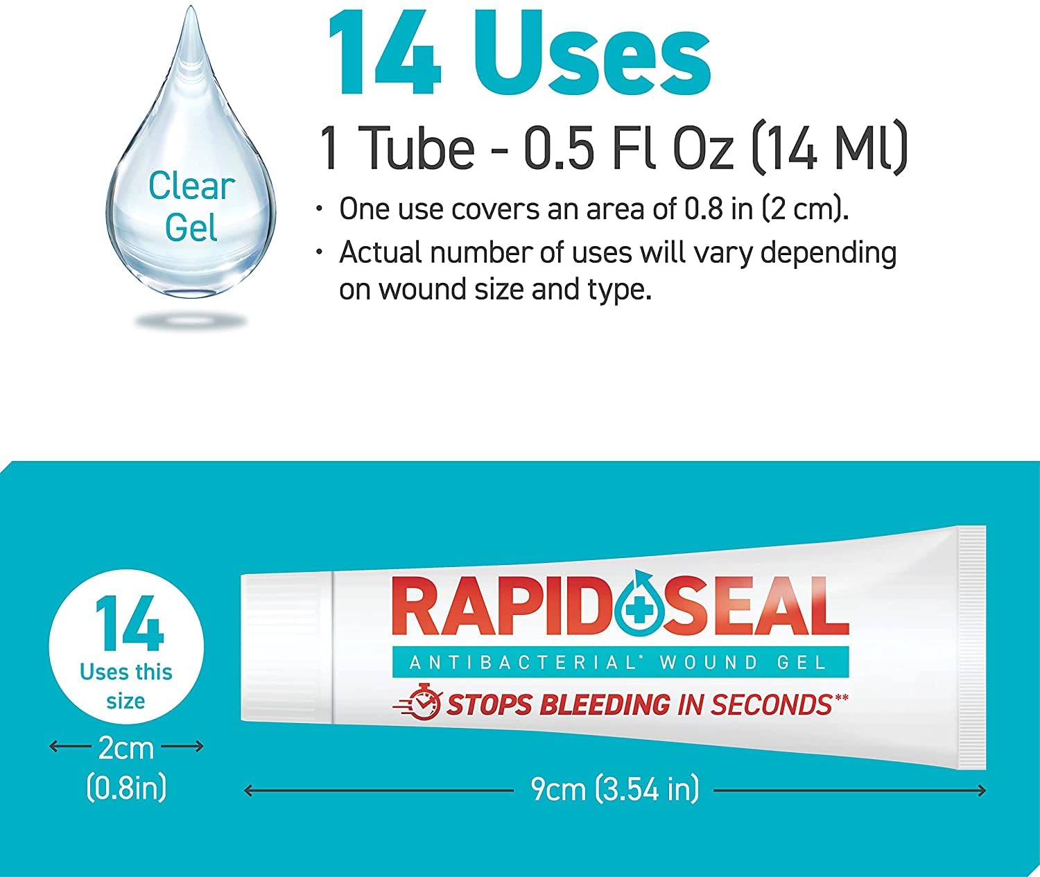 Rapid-Seal Wound Gel (1 Count) | Stops Bleeding in Seconds, Ideal for Cuts Rapid-Seal uk supplements