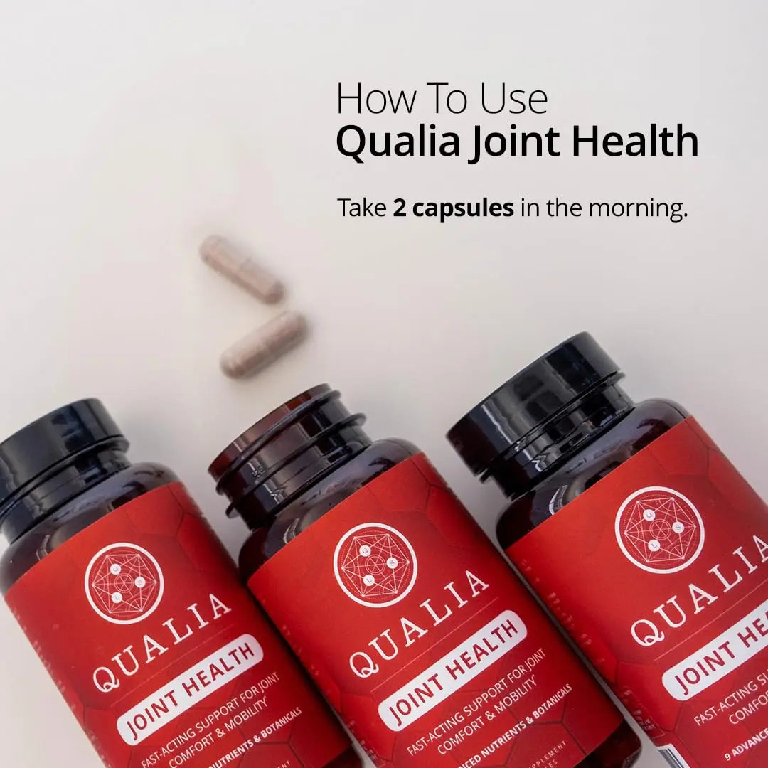 Qualia Joint Health 9 Advanced Joint Health nutrients: denatured Collagen, boswellia, tumeric, Boron, Ginger, L-carnitine. Cartilage Health, Tendon Strength, Healthy Joint Aging (1 Month Supply) QUALIA LIFE SCIENCES uk supplements