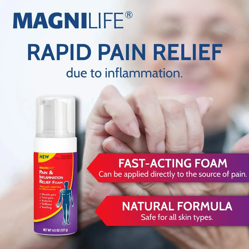 MagniLife Pain & Fatigue Relief Cream 4 oz Pain & Inflammation Relief Foam 4 oz. Natural Joint & Muscle Pain Relief Bundle for Shoulders, Back, Knees, Arthritis, Stiffness & Soreness MagniLife uk supplements