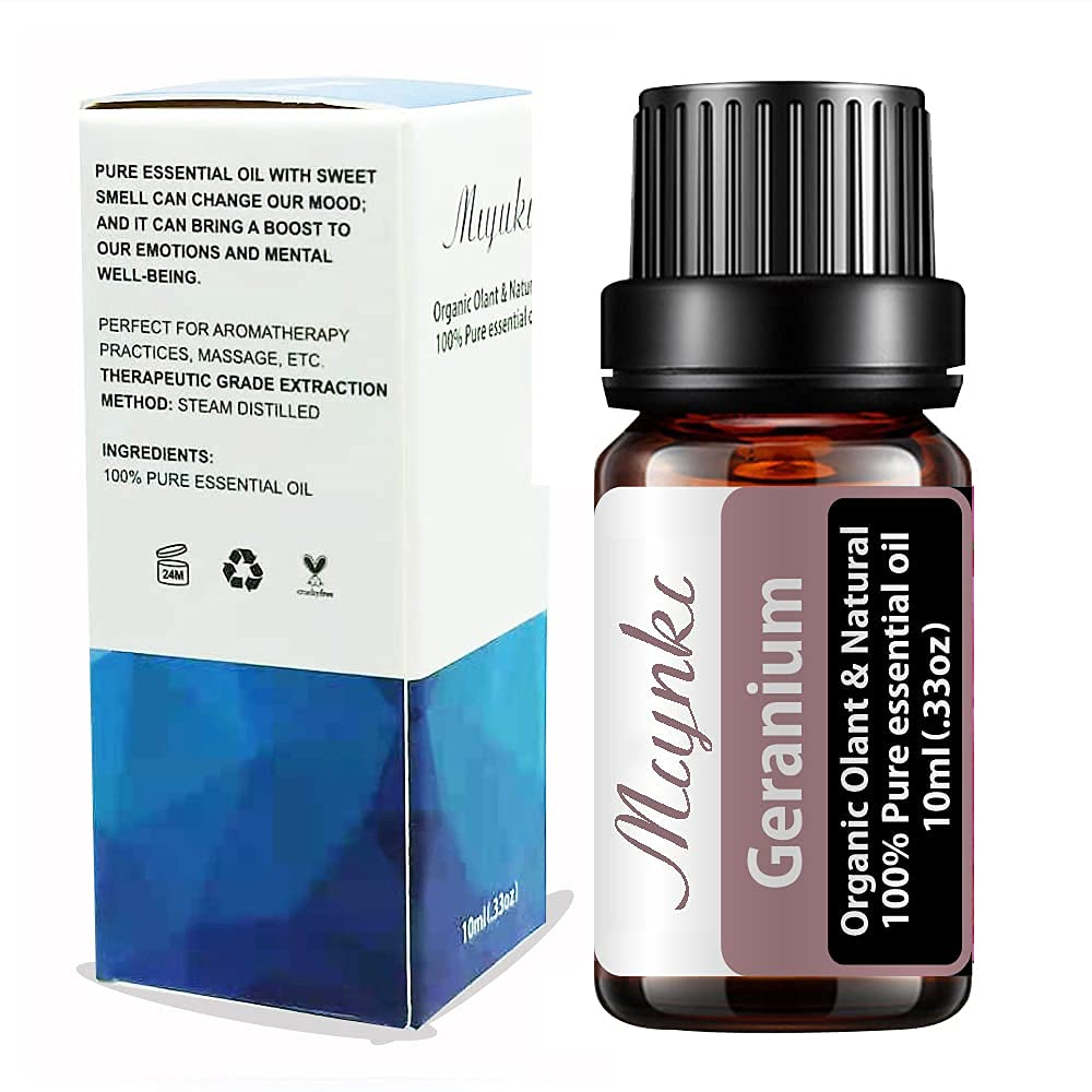 Geranium Essential Oil for Diffuser for Home Kids Women Candle Soap Making DIY -10ml Miyuki uk supplements