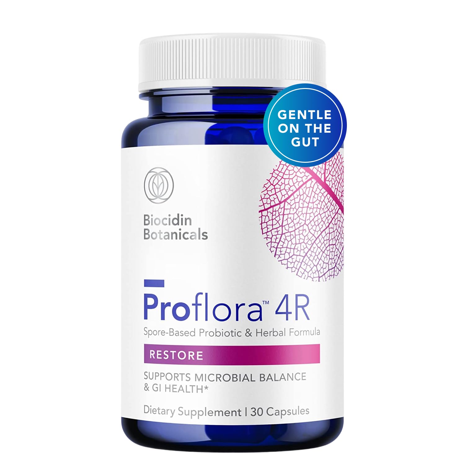 Biocidin Proflora 4R Spore Probiotic - Digestive Health Probiotics for Women & Men - Clinically Researched Bacillus Strains & Organic Aloe, Marshmallow Root for Gut Support (30 Vegan Capsules) Bio-Botanical Research uk supplements