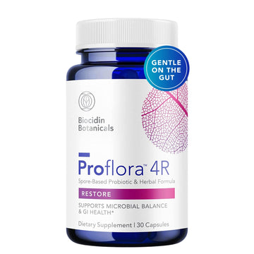 Biocidin Proflora 4R Spore Probiotic - Digestive Health Probiotics for Women & Men - Clinically Researched Bacillus Strains & Organic Aloe, Marshmallow Root for Gut Support (30 Vegan Capsules) Bio-Botanical Research uk supplements
