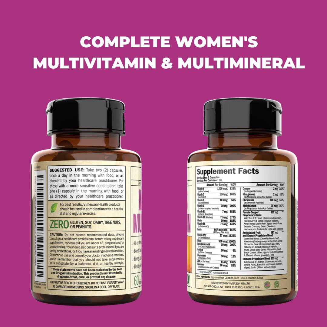 Multivitamin for Women - Womens Multivitamin & Multimineral Supplement Vimerson Health uk supplements