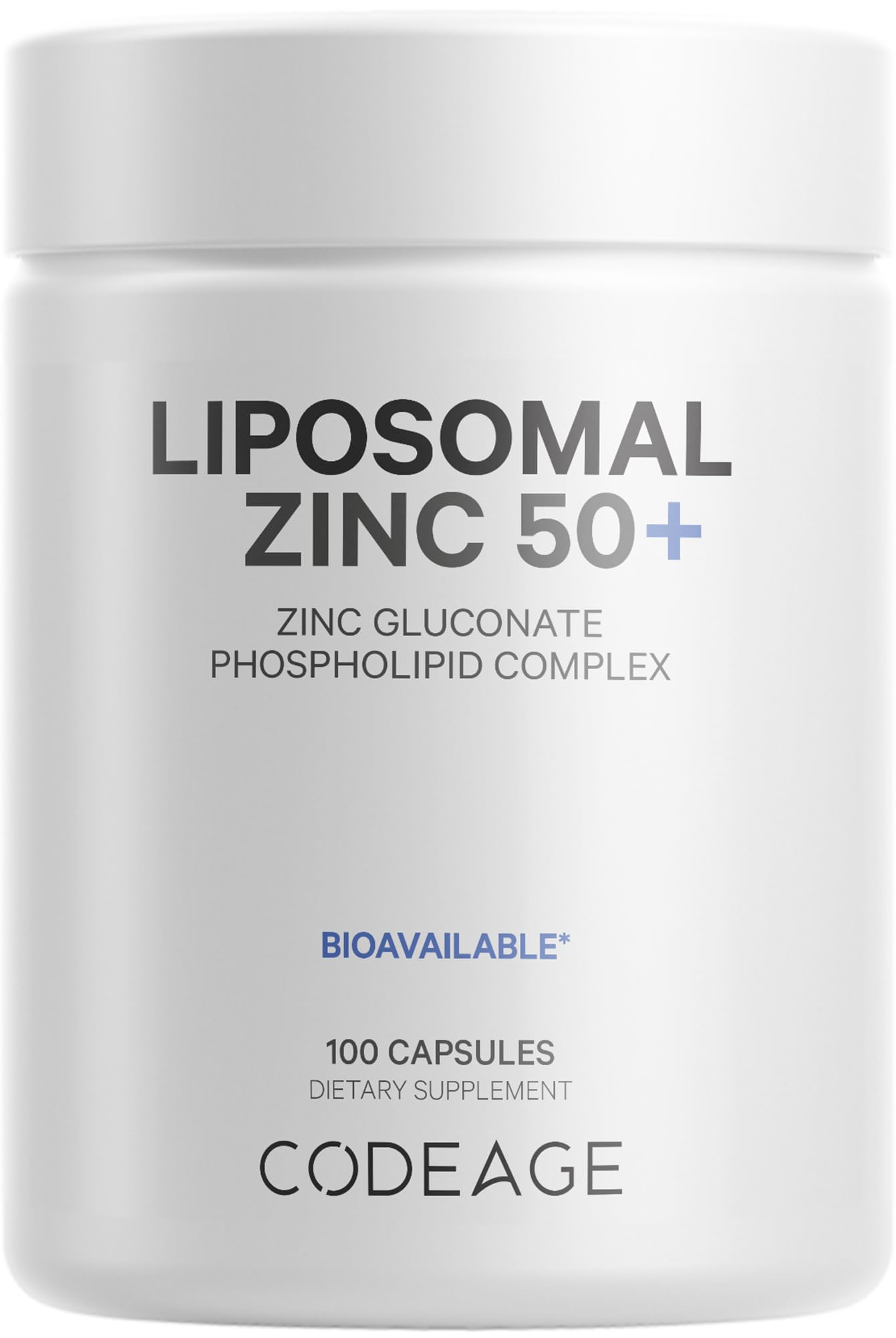 Codeage Liposomal Zinc Supplement – 3 Month Supply – One Per Day - 50 mg Zinc Gluconate Vitamin Pills - Essential Mineral Supplements Liposomal Delivery Matrix - Vegan Non-GMO - 100 Capsules Codeage uk supplements
