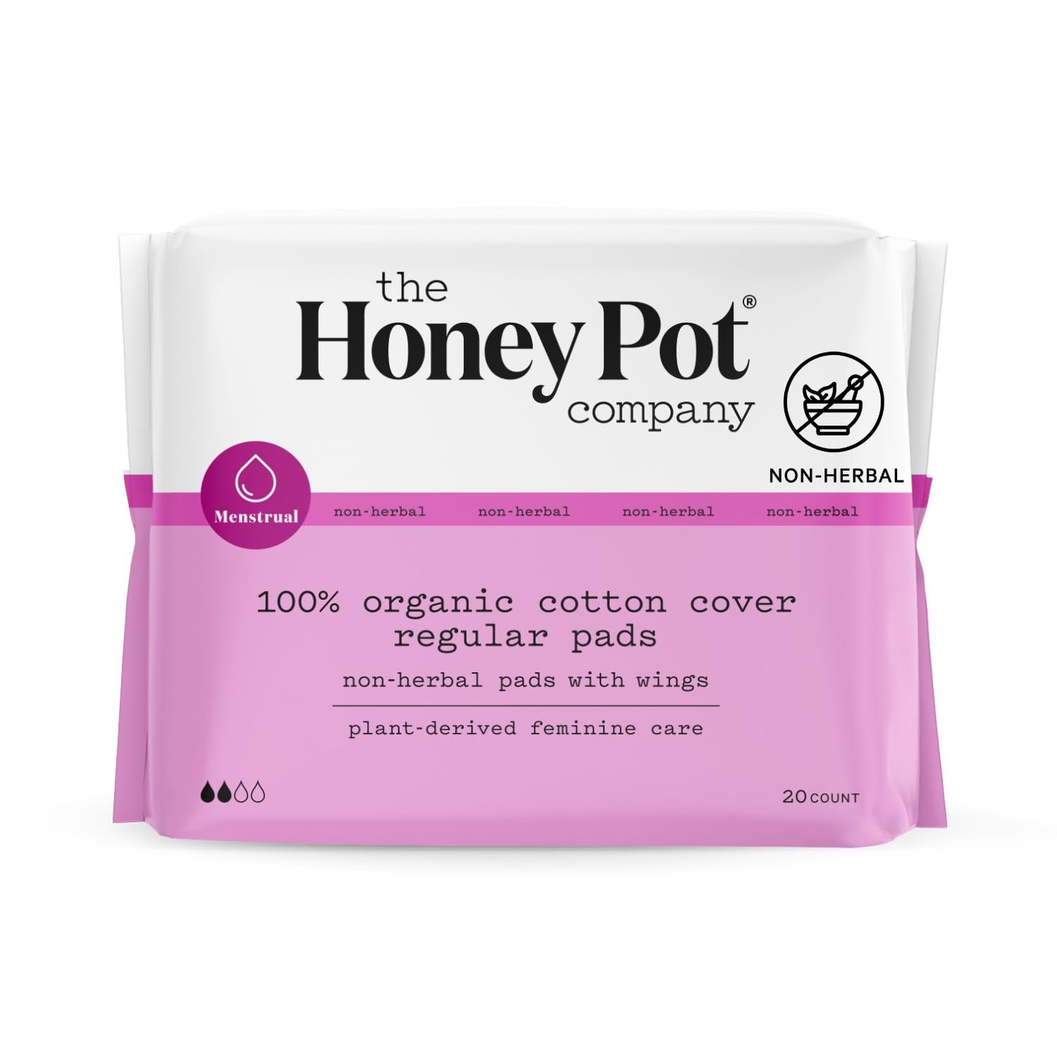 The Honey Pot Company - Non-Herbal Regular Flow Pads with Wings - Organic Pads for Women The Honey Pot Company uk supplements