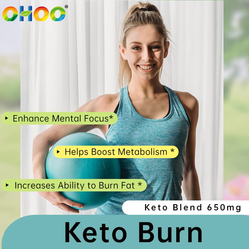 OHOO Keto Burn Weight Loss Supplement 650 Mg - Natural Keto 5 Increases Ability to Burn Fat OHOO uk supplements