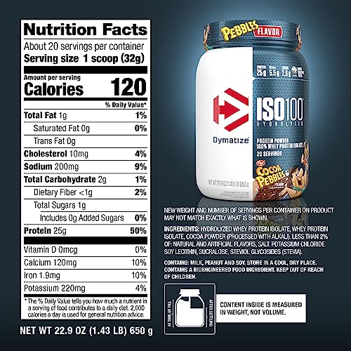 Dymatize ISO100 Hydrolyzed Protein Powder, 100% Whey Isolate Protein, 25g of Protein Dymatize uk supplements