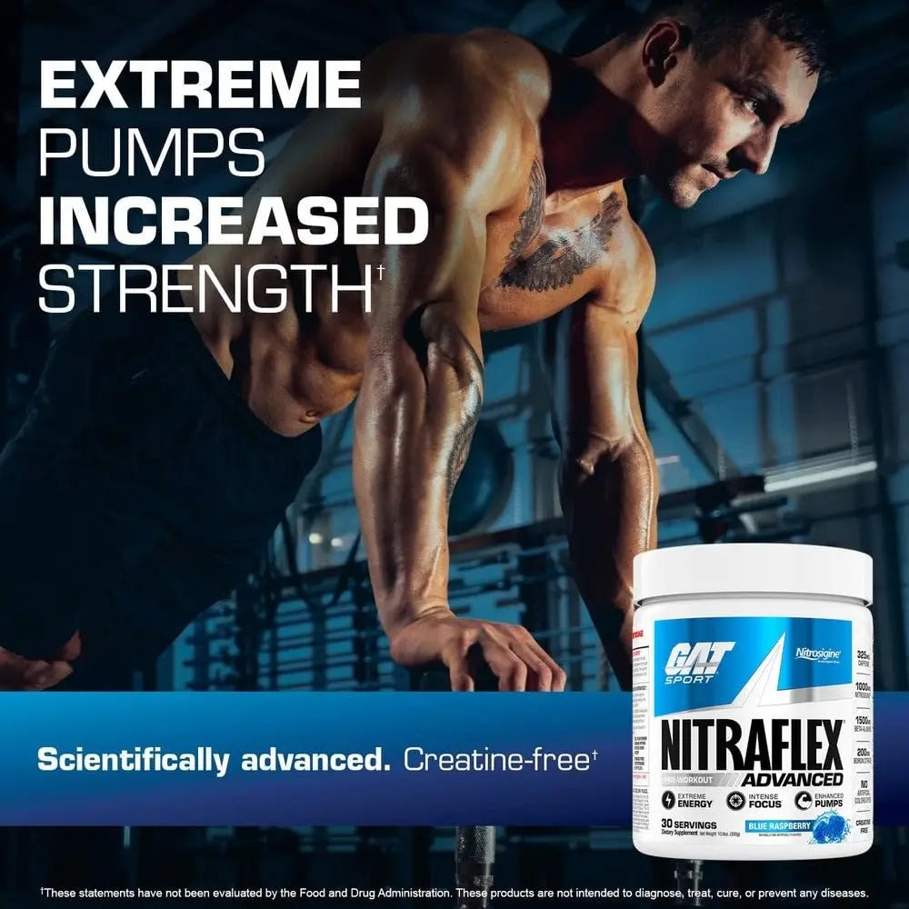 GAT SPORT Nitraflex Advanced Pre-Workout Powder, Increases Blood Flow, Boosts Strength and Energy, Improves Exercise Performance, Men & Women (Fruit Punch, 30 Servings) GAT SPORT uk supplements