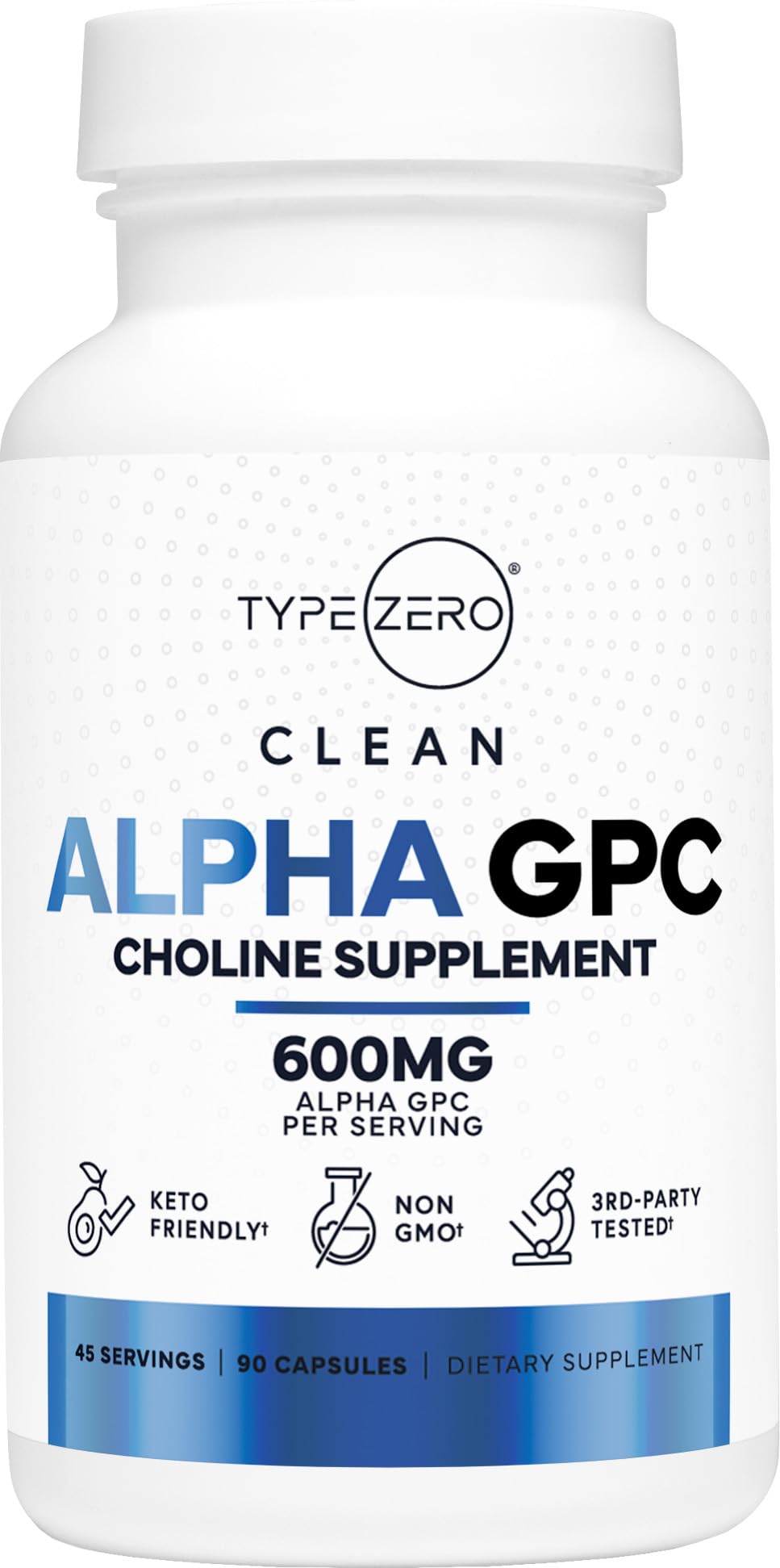 Type Zero Ultra Clean Alpha GPC Choline Supplement (600mg | 90 Capsules) Soy Free, Non-GMO Nootropics Alpha GPC 600mg / 300mg; Alpha-GPC Brain Memory and Focus Supplements Type Zero uk supplements