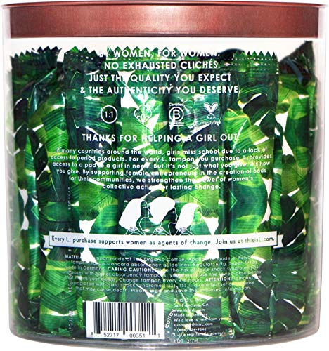 L. Organic Cotton Regular Absorbency Compact Tampons 30 Count L. uk supplements