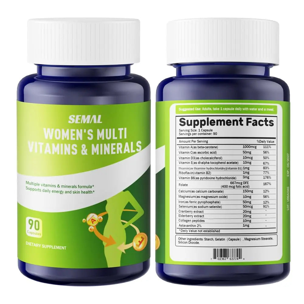 SEMAL Daily Multivitamin & Multimineral Supplement for Women (90 Capsules) SEMAL uk supplements