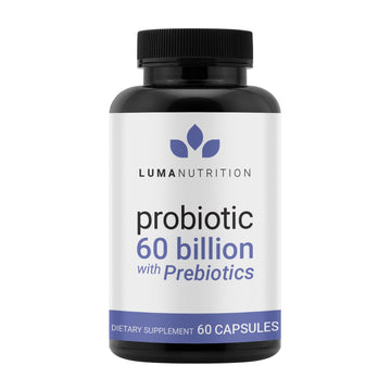 Luma Nutrition Probiotics 60 Billion CFU with Prebiotics - Probiotics for Women and Men - Formulated for Digestive Enzyme Health - Vegan & Gluten-Free - 60 Capsules Luma Nutrition uk supplements