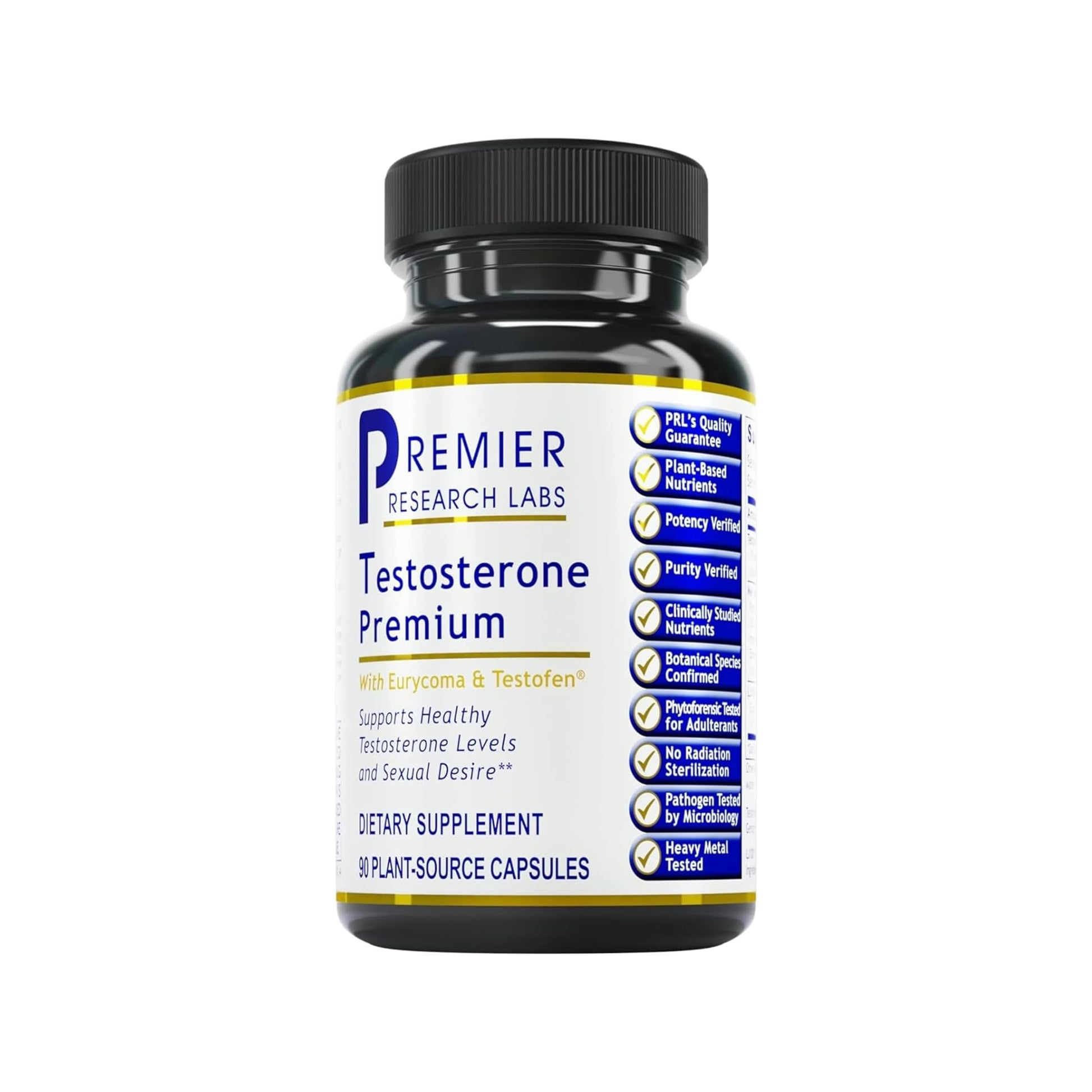 Premier Research Labs Testosterone Premium - Testosterone Supplement for Men, All Natural Testosterone Complex, Premier Labs Testosterone Support, Fenugreek, Cordyceps & Maca - 90 Vegetarian Capsules Premier Research Labs uk supplements