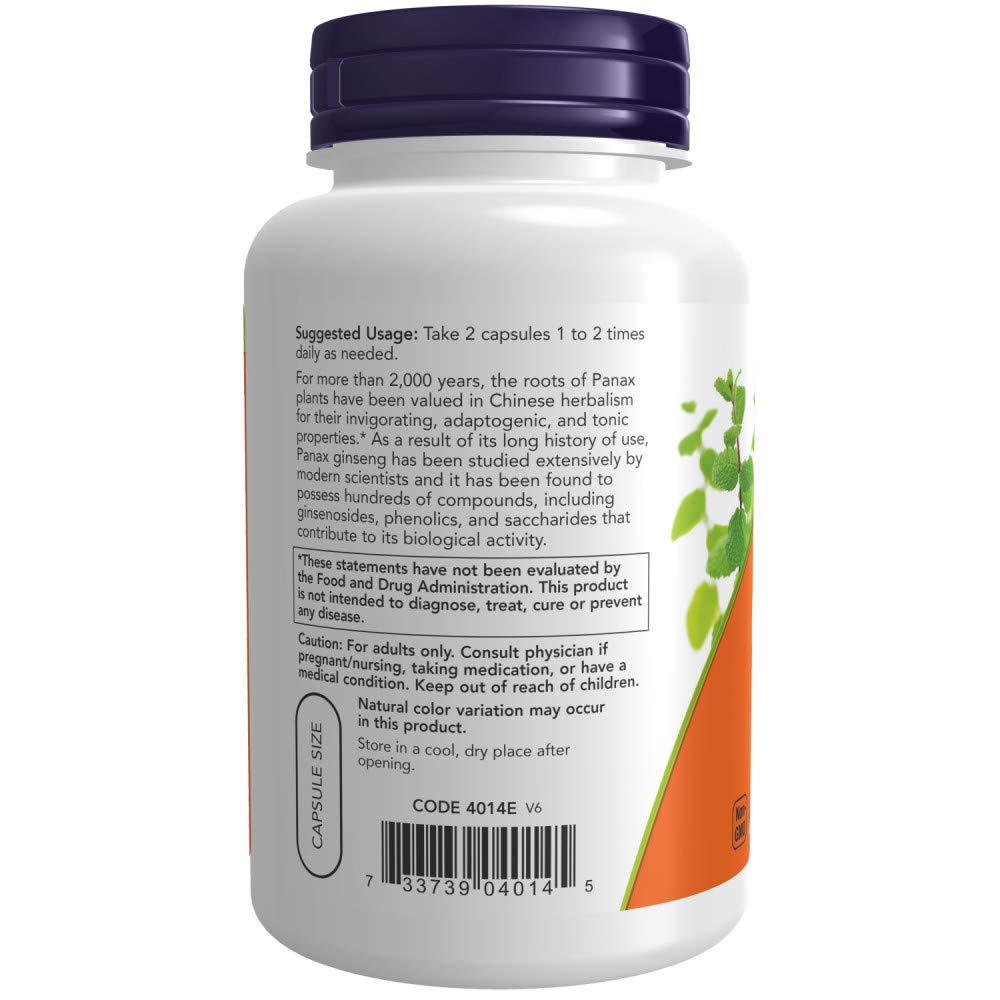 NOW Supplements, Panax Ginseng (Root) 500 mg, Adaptogenic Herb*, 250 Veg Capsules NOW uk supplements