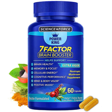 Brain Supplements for Memory & Focus - Nootropic Brain Health - Cognitive Performance, Clarity, Energy, Mental Vigor, Shilajit - Alpha Choline, Lion's Mane, Bacopa, 18 Premium Ingredients SCIENCE FORCE uk supplements
