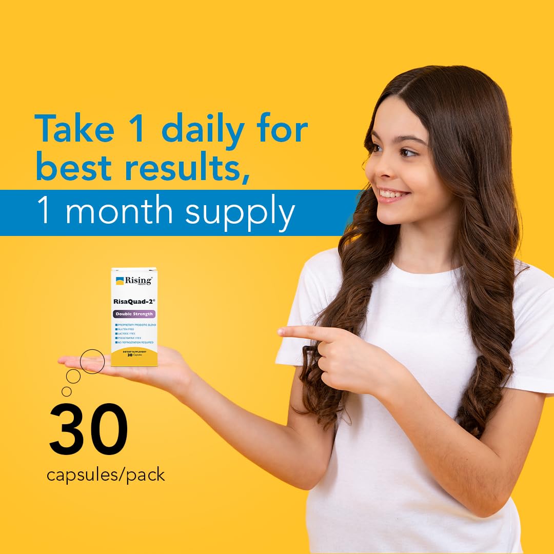 Rising Risaquad-2 Probiotic Dietary Supplement -375mg Pack of 30 Capsules Rising uk supplements