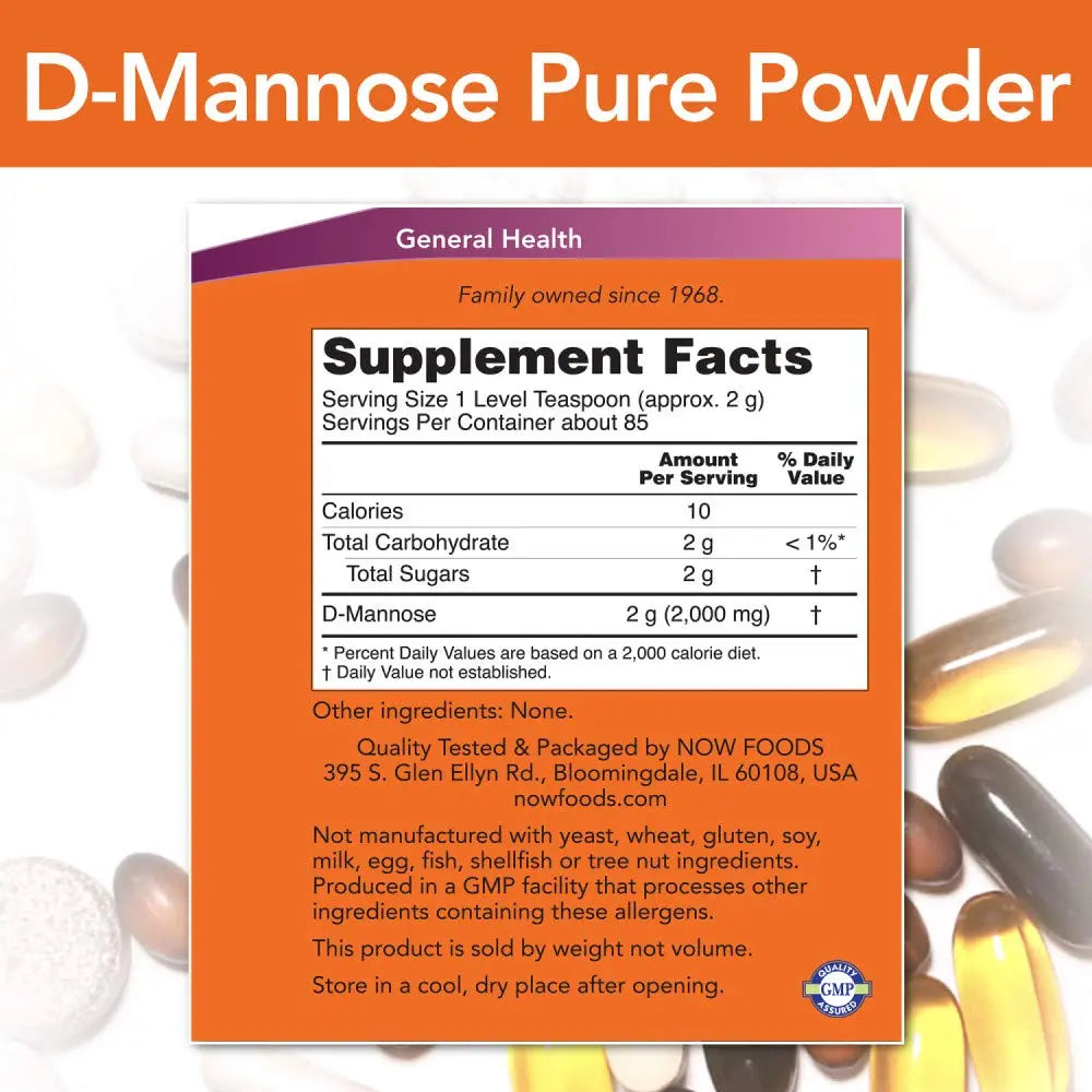 D-Mannose 6 OZ NOW Foods uk supplements