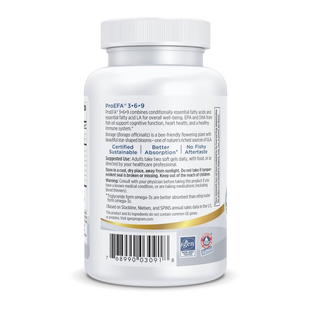 Nordic Naturals ProEFA 3-6-9, Lemon Flavor - 90 Soft Gels - 565 mg Omega-3 - EPA & DHA with Added GLA - Healthy Skin, Cognition, & Positive Mood - Non-GMO - 45 Servings Nordic Naturals uk supplements