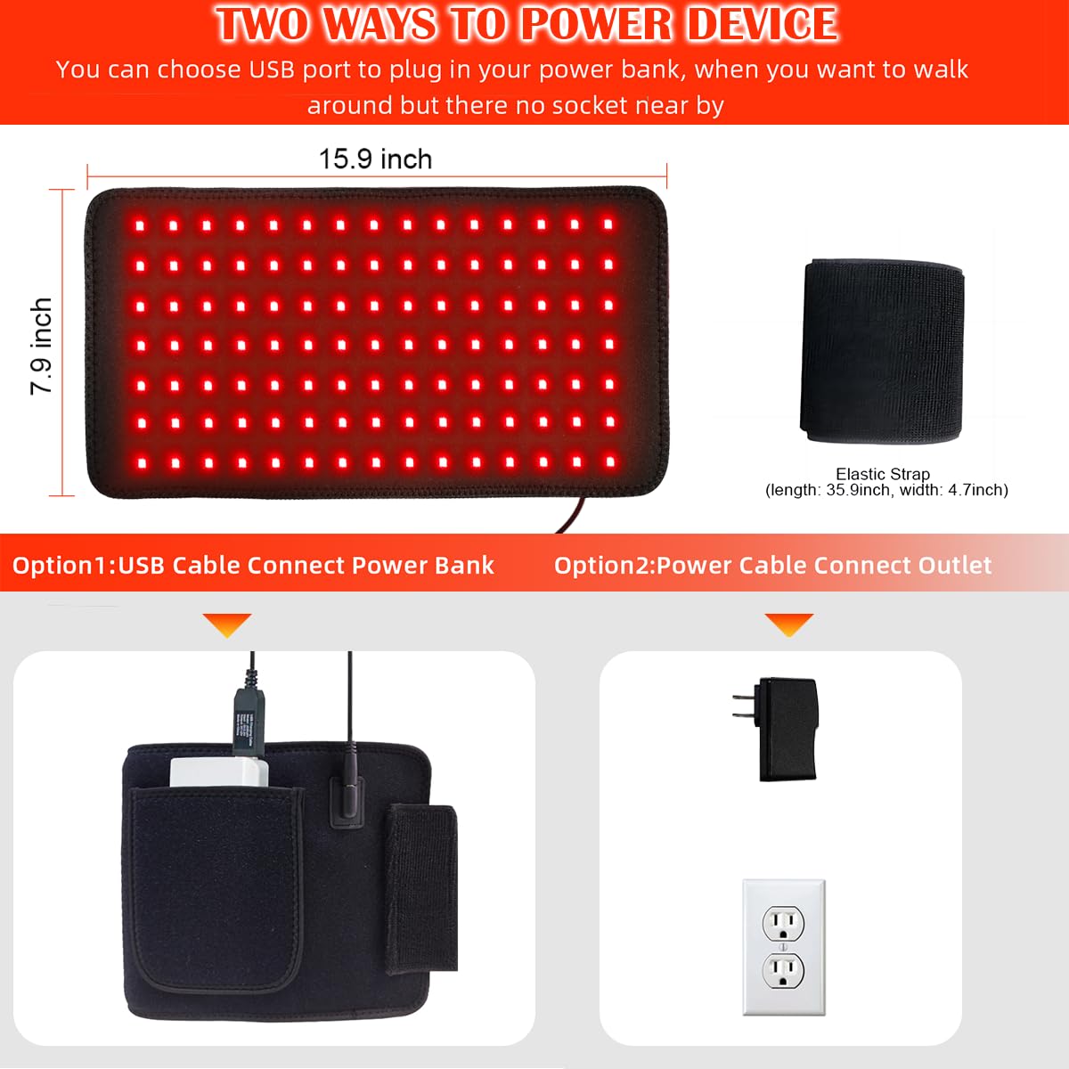 Red Light Therapy Infrared Light Therapy Pad for Body Pain NIR Deep Therapy for Back Knee Hands bonodave uk supplements