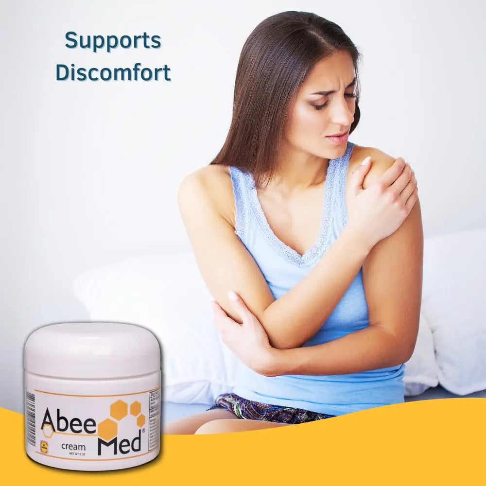 AbeeMed Cream Bee Venom Apitoxin for Aches - Menthol - Histamine DHCL - Bee Polen - Chamomile - Support for Neck and Backache - Supports Joint & Muscle Discomfort - Sprains, Bruises and Strains V2 ABEE MED uk supplements
