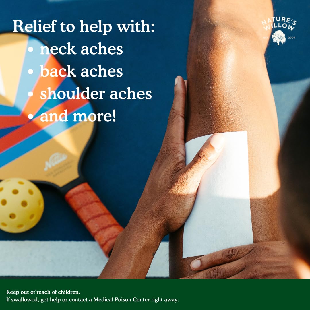 Nature's Willow Relief Patches – Fast-Acting, Plant-Based Topical Solution to Help with Sore Muscles & Joints | 6 Patches per Pack | 1-Pack Nature's Willow uk supplements