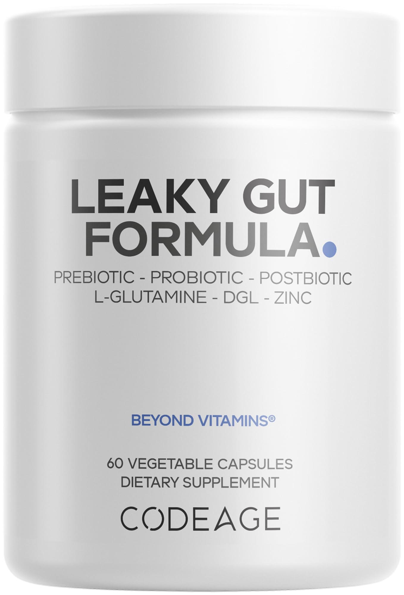 Codeage Leaky Gut Supplement, L-Glutamine, N-Acetylglucosamine, Probiotic, Butyric Acid, Polyphenols, Quercetin, DGL, Marshmallow Root, Berberine, BioPerine Codeage uk supplements