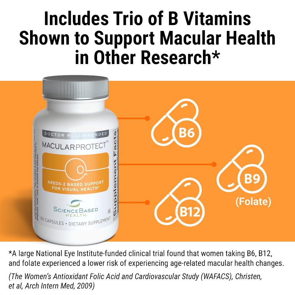 ScienceBased Health MacularProtect AREDS 2 Formula – Eye Health Vitamin & Mineral Supplement with Lutein, Zeaxanthin & B Vitamins for Macular & Vision Support – 60 Capsules ScienceBased Health uk supplements