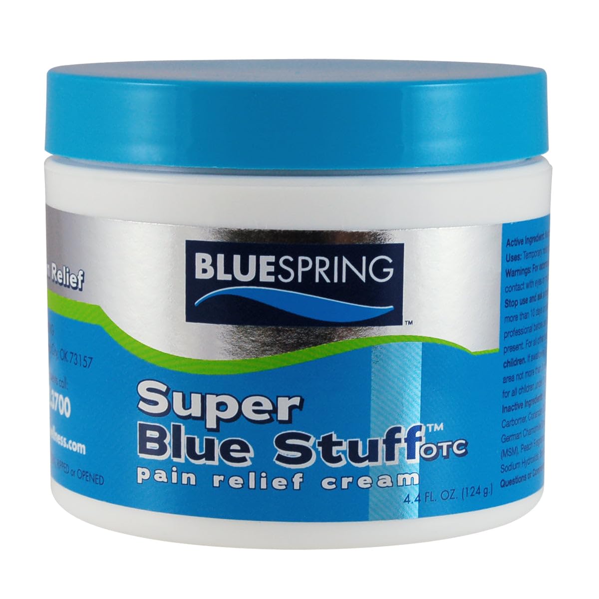 BLUESPRING Pain Relief Cream- Super Blue Stuff with Emu Oil, Arnica, Provides Maximum Arthritis Pain Relief- Anti Inflammatory Cream Goes Deep into the Skin- Great Muscle Rub and Relaxer Cream - 4 oz Emu Therapy uk supplements
