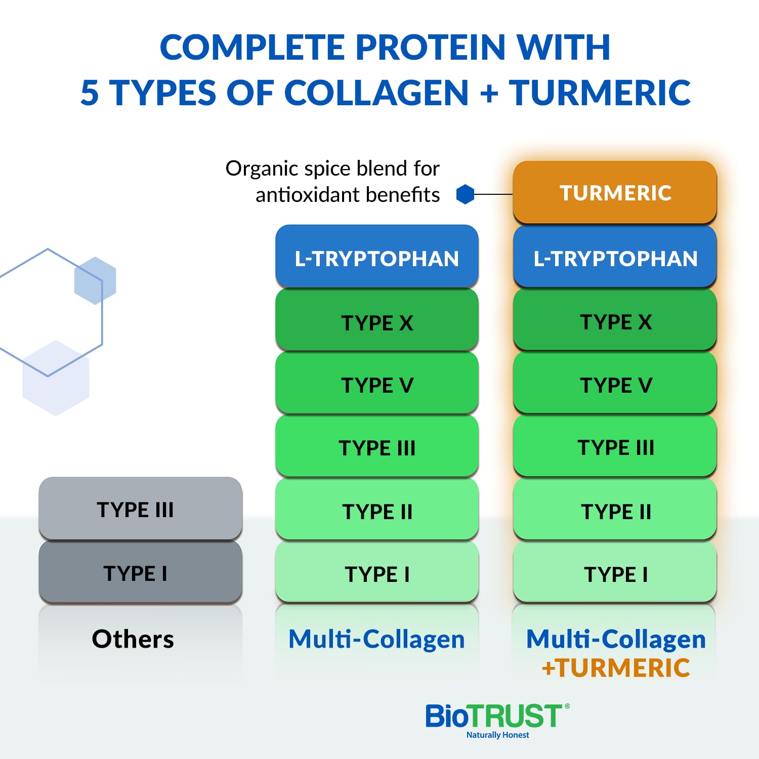 BioTrust Collagen Powder with Turmeric – 5 Types (I, II, III, V, X) + Turmeric BioTrust uk supplements