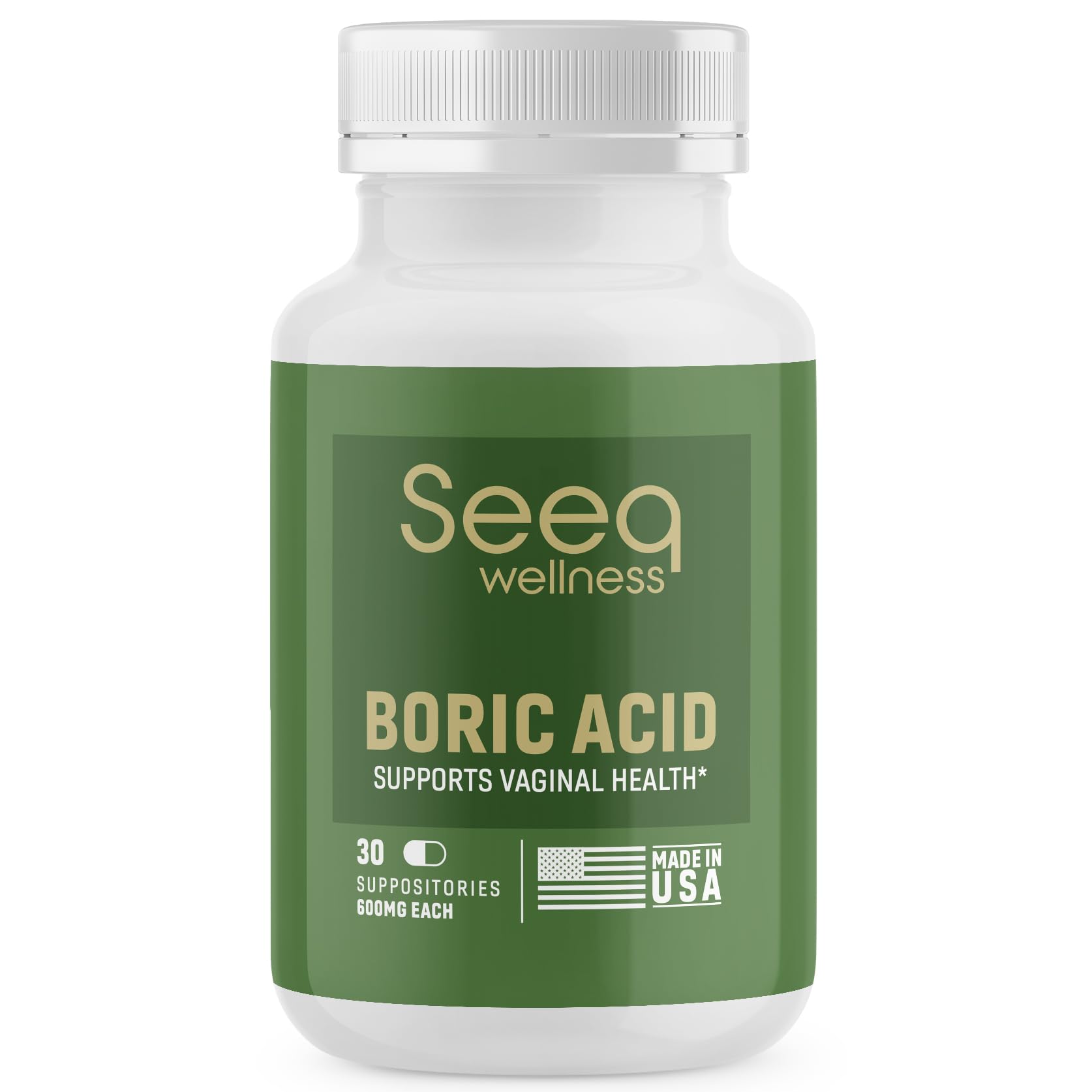 Seeq Wellness Boric Acid Vaginal Suppositories - Helps Support Odor Control and Balance Vaginal PH Seeq Wellness uk supplements
