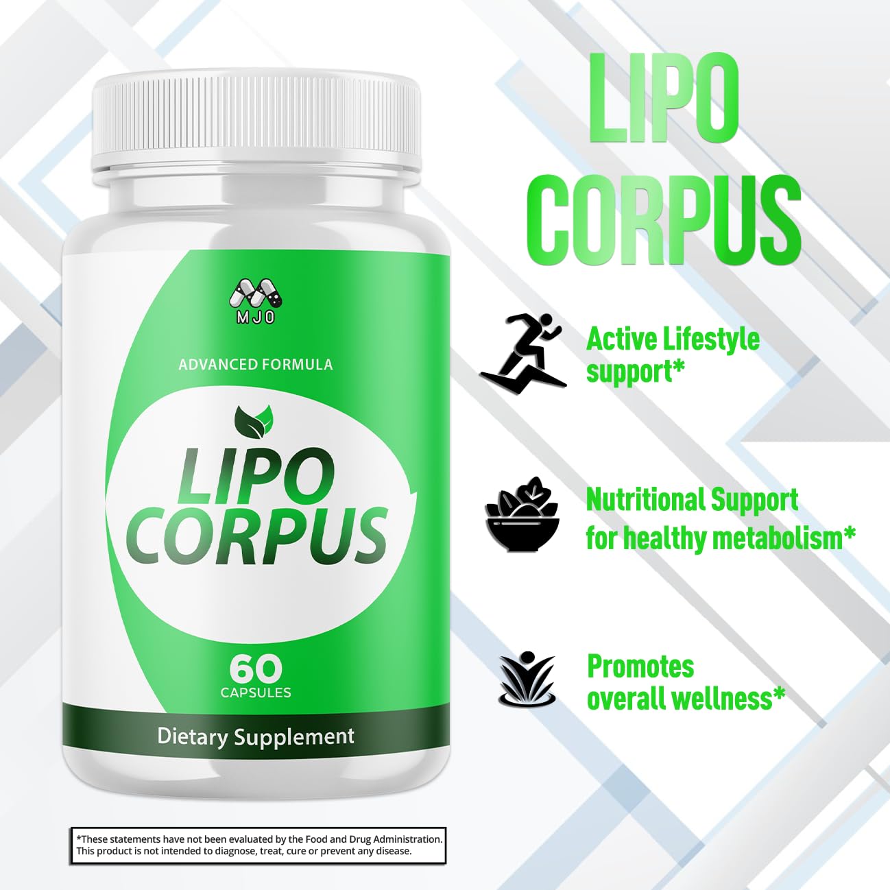 Lipo Corpus Capsules, Official LipoCorpus Supplement Pills Will All Natural Ingredients, Advanced Formula Lipo Corpus Active Lifestyle Supporting Health and Wellness for Women and Men (60 Capsules) MJO uk supplements