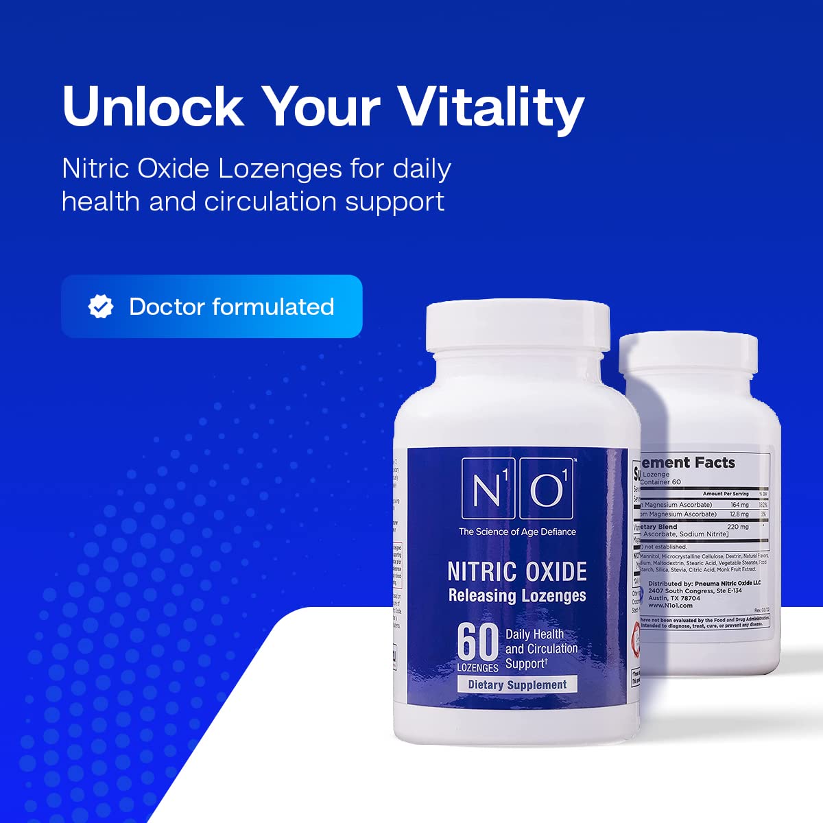 N1O1 Nitric Oxide Lozenges for Heart Health Support - Dietary Supplement N1 O1 NITRIC OXIDE ACTIVATING SERUM uk supplements