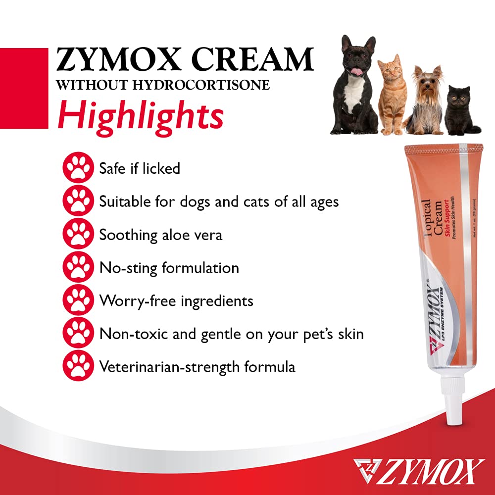Pet King Brands ZYMOX Veterinarian Strength Topical Cream for Dogs and Cats, 1oz Pet King Brands uk supplements