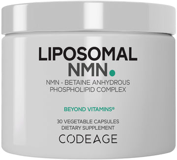 Codeage Liposomal NMN & TMG Supplement - Nicotinamide Mononucleotide NAD+ Precursor, Betaine Anhydrous Trimethylglycine TMG - Non-GMO - 30 Capsules Codeage uk supplements