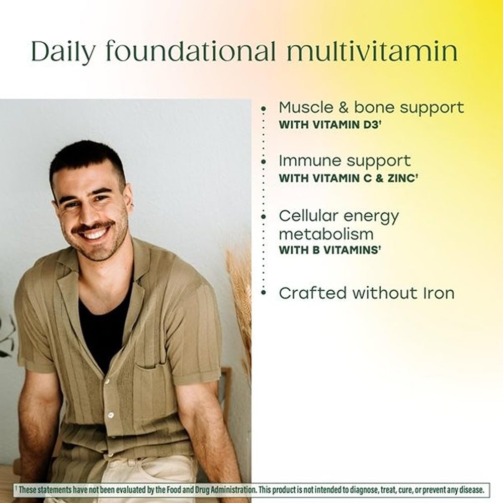 MegaFood One Daily Iron Free Multivitamin - Multivitamin for Women and Men - with Real Food - Immune Support Supplement - Bone Health - Energy Metabolism - Vegetarian; Non-GMO; No Iron - 60 Tablets MegaFood uk supplements