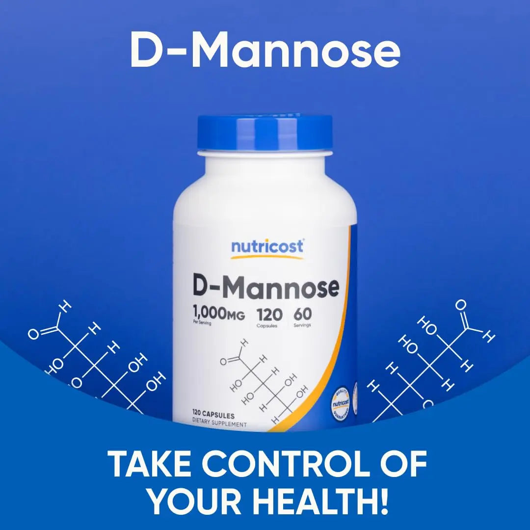 Nutricost D-Mannose 1000mg Per Serving, 120 Capsules - 500mg Per Capsule, Urinary Tract Health, Non-GMO and Gluten Free (Pack of 2) Nutricost uk supplements