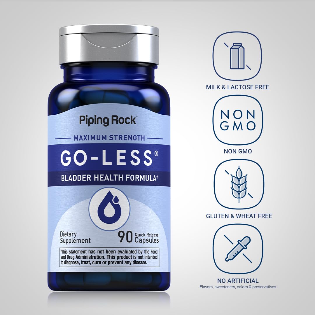 Piping Rock Bladder Control Pills for Women and Men | 90 Capsules | Maximum Strength Formula | Pumpkin Seed Extract | Non-GMO, Gluten Free Supplement Piping Rock uk supplements