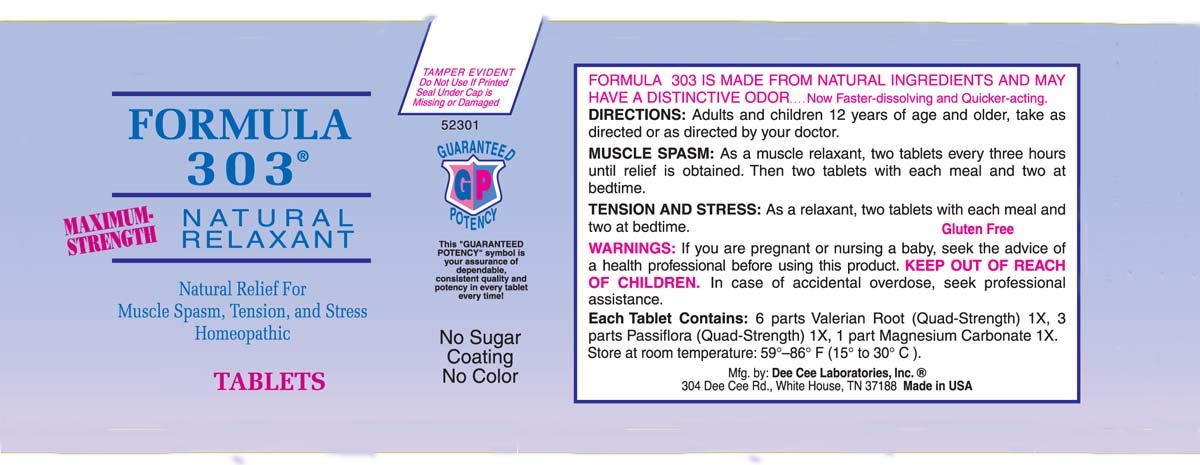 Dee CEE Labs Formula 303 Maximum Strength Tablets, 45 Tablets; All-Natural containing Dee Cee Laboratories uk supplements