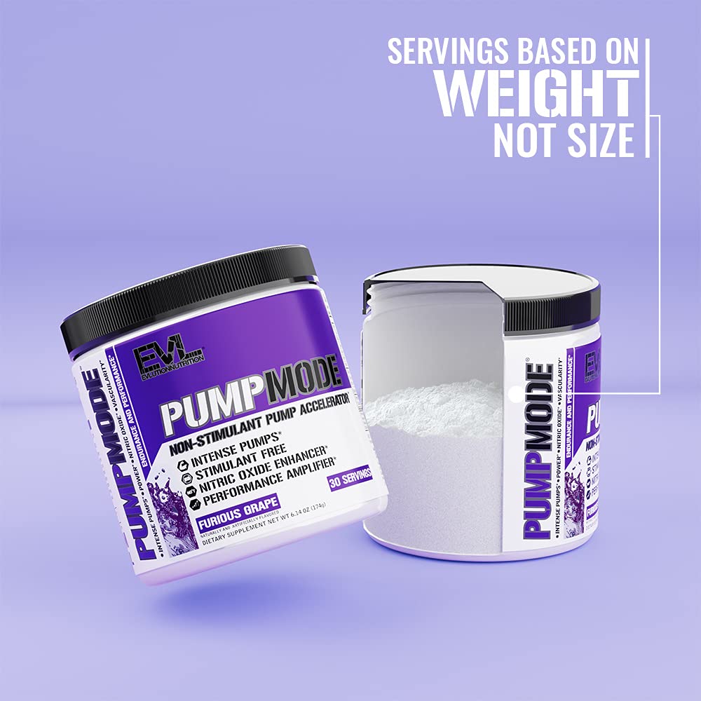 EVL PumpMode Nitric Oxide Supplement - Nitric Oxide Booster Pump Pre Workout Powder Evlution uk supplements