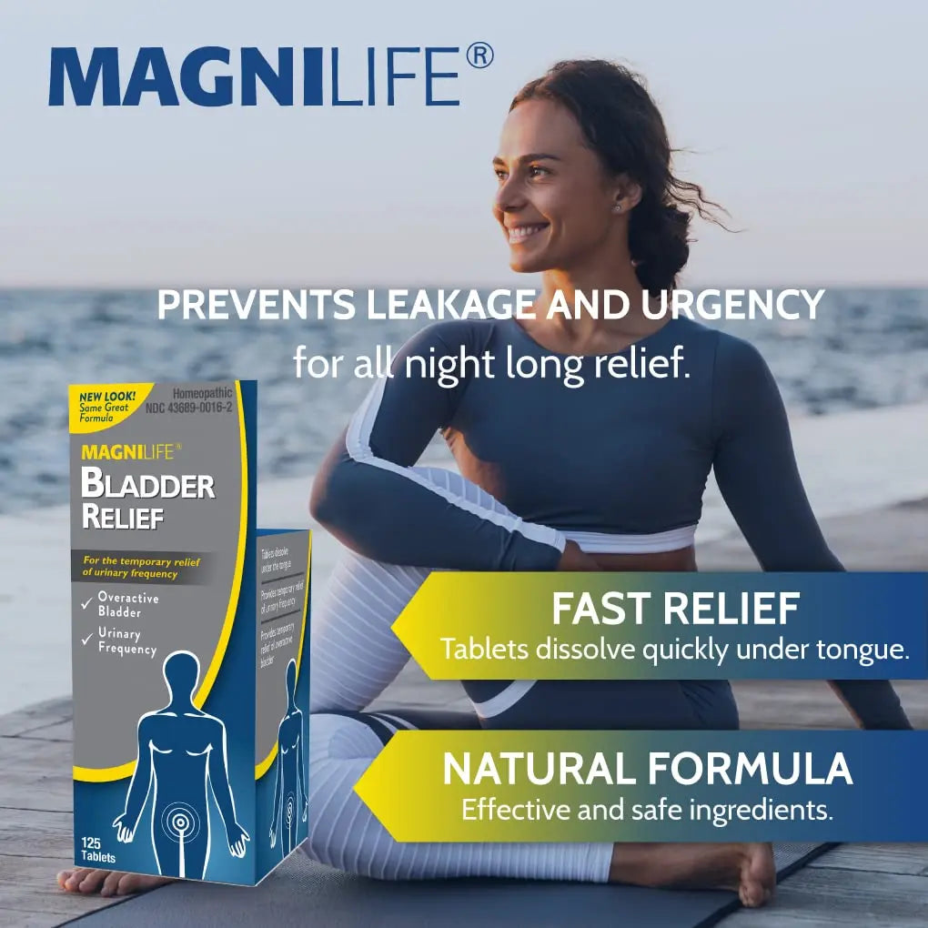 MagniLife Bladder Relief Tablets (125 Ct), Fast-Dissolving Homeopathic Support for Overactive Bladder, Leaks from Sneezing, Coughing or Movement, Daily Use Formula Safe for Men & Women MagniLife uk supplements