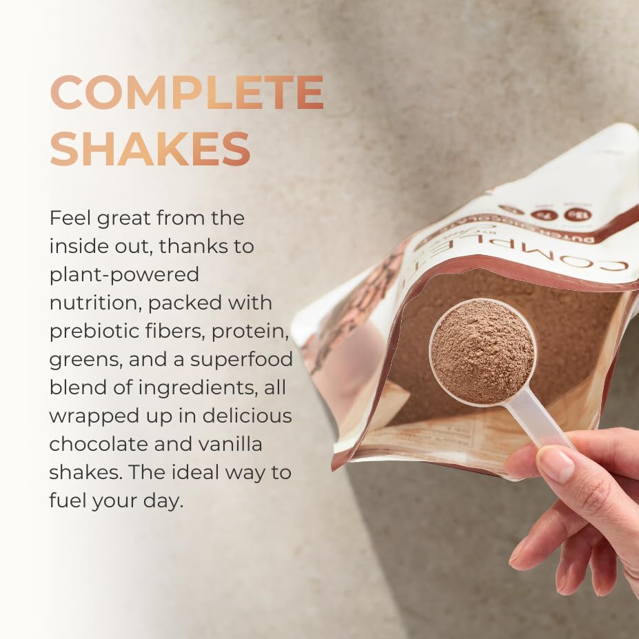 Complete by JuicePlus+ Dutch Chocolate Shakes - Plant-Based Nutrition - Whole Food Based Shake Powder with Protein, Fiber & Prebiotics - 30 Servings (2 Pouches, 15 Servings Each) Juice Plus+ uk supplements