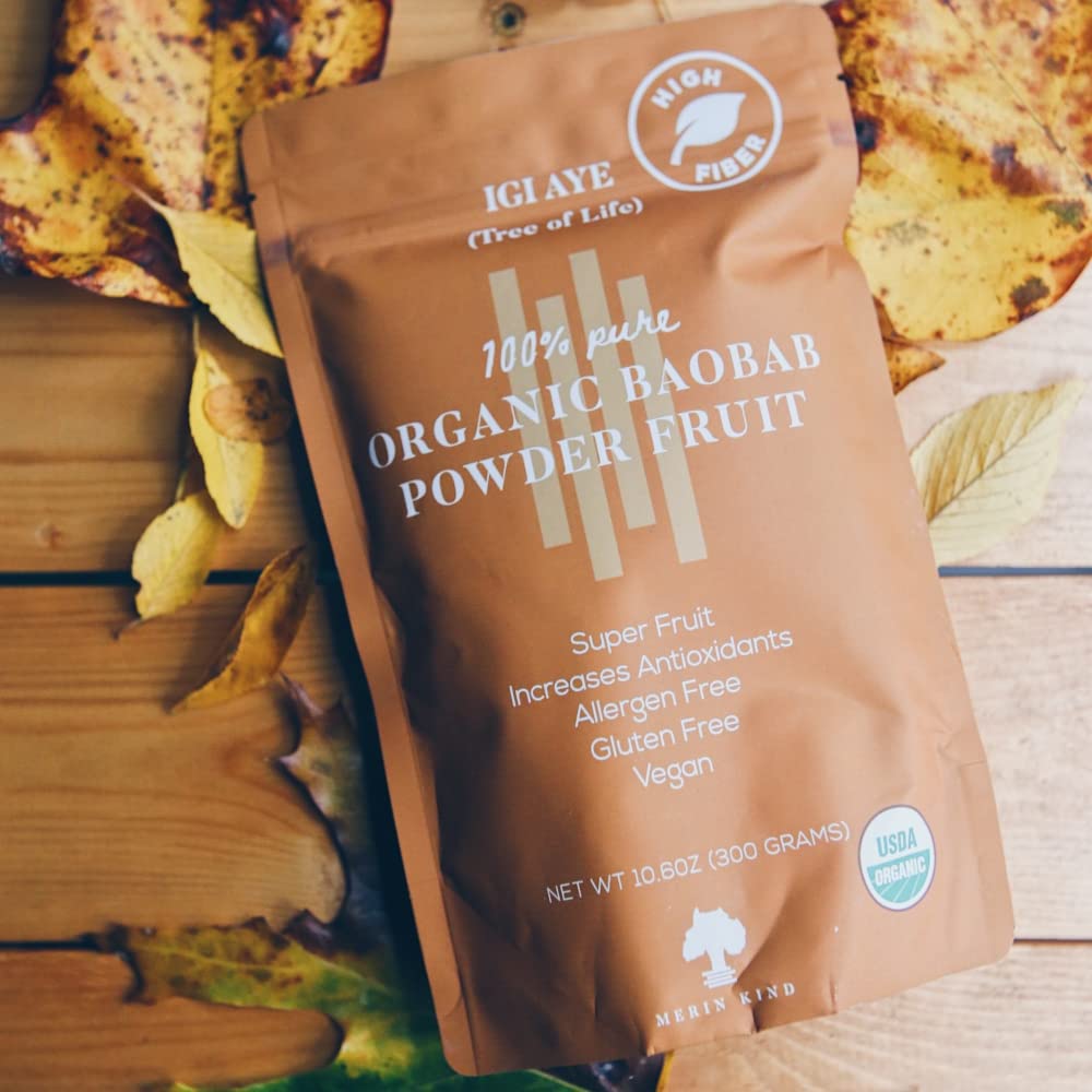 MERIN KIND Organic Baobab Powder - Prebiotic Fiber Supplement MERIN KIND uk supplements